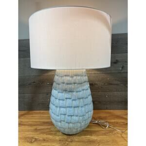 Uttermost Talima Blue Crackle Glaze Ceramic Table Lamp 29” Brushed Nickel